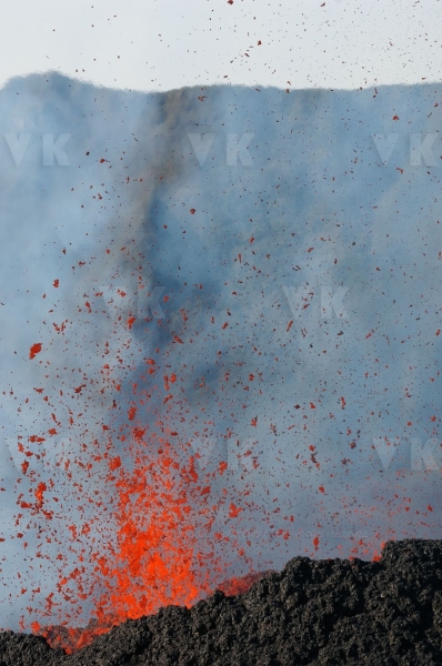 Eruption volcano Piton de la Fournaise La Reunion