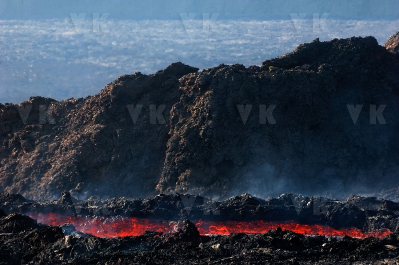 Eruption volcano Piton de la Fournaise La Reunion