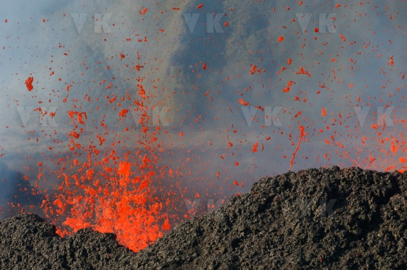 Eruption volcano Piton de la Fournaise La Reunion