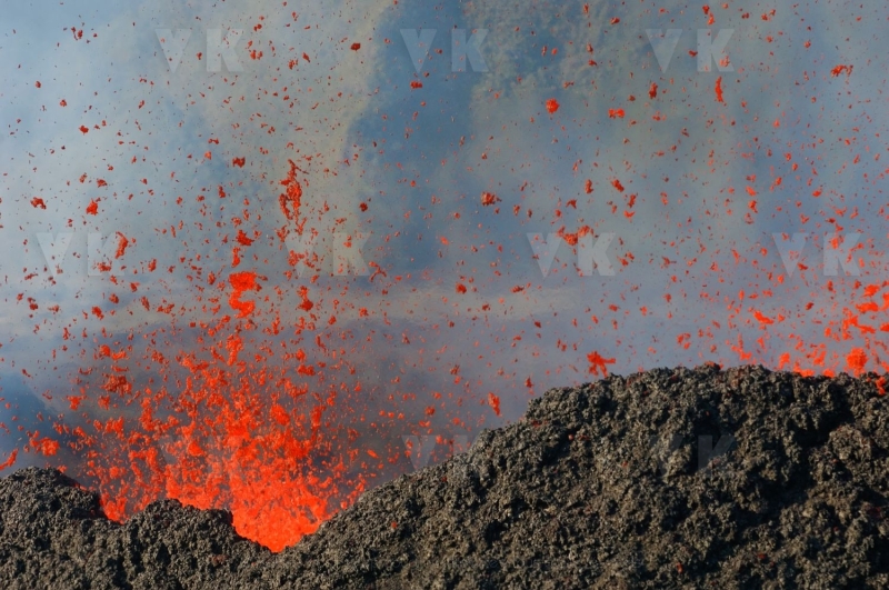 Eruption volcano Piton de la Fournaise La Reunion