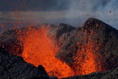 Eruption volcano Piton de la Fournaise La Reunion