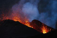 Eruption volcano Piton de la Fournaise La Reunion