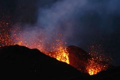 Eruption volcano Piton de la Fournaise La Reunion