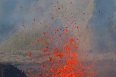 Eruption volcano Piton de la Fournaise La Reunion