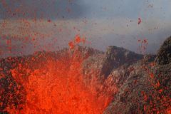 Eruption volcano Piton de la Fournaise La Reunion