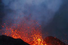 Eruption volcano Piton de la Fournaise La Reunion