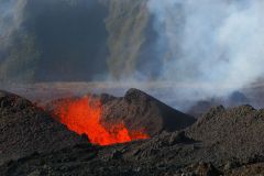 Eruption volcano Piton de la Fournaise La Reunion