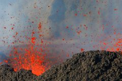 Eruption volcano Piton de la Fournaise La Reunion