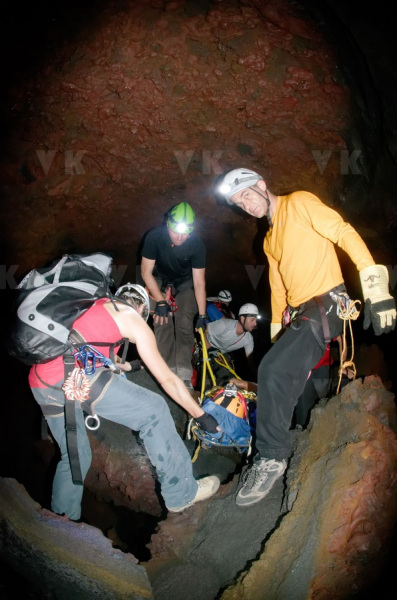 Exercice de secours dans les tunnels de lave du Piton de la Fournaise