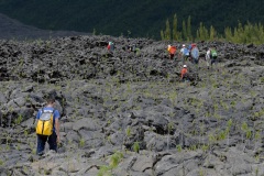 Exercice de secours dans les tunnels de lave du Piton de la Fournaise