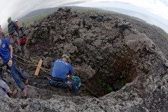 Exercice de secours dans les tunnels de lave du Piton de la Fournaise