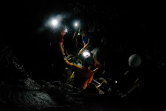 Exercice de secours dans les tunnels de lave du Piton de la Fournaise