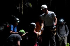 Exercice de secours dans les tunnels de lave du Piton de la Fournaise
