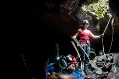 Exercice de secours dans les tunnels de lave du Piton de la Fournaise