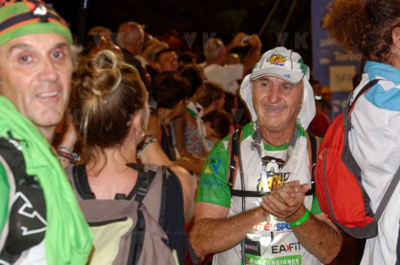 Les traileurs de la Mascareignes, course du Grand Raid, a l'arrivee au stade de la Redoute, Saint-Denis. Mascarene trailers, race of the Grand Raid, at the arrival, la Redoute stadium, Saint-Denis town.