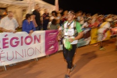 Les traileurs de la Mascareignes, course du Grand Raid, a l'arrivee au stade de la Redoute, Saint-Denis. Mascarene trailers, race of the Grand Raid, at the arrival, la Redoute stadium, Saint-Denis town.