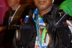 Les traileurs de la Mascareignes, course du Grand Raid, a l'arrivee au stade de la Redoute, Saint-Denis. Mascarene trailers, race of the Grand Raid, at the arrival, la Redoute stadium, Saint-Denis town.