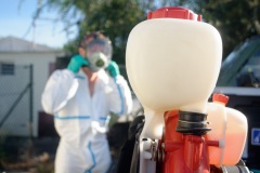 Les FORMISC engages dans la lutte contre la dengue a La Reunion. The Civil Security soldiers (FORMISC) engaged in the fight against dengue at La Reunion