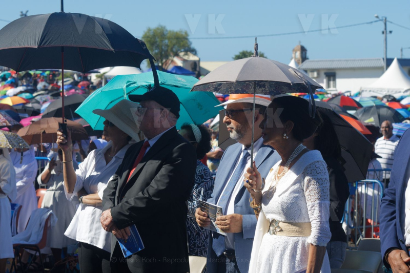 Messe de l'assomption a La Reunion. Mass of the Assumption in La Reunion.