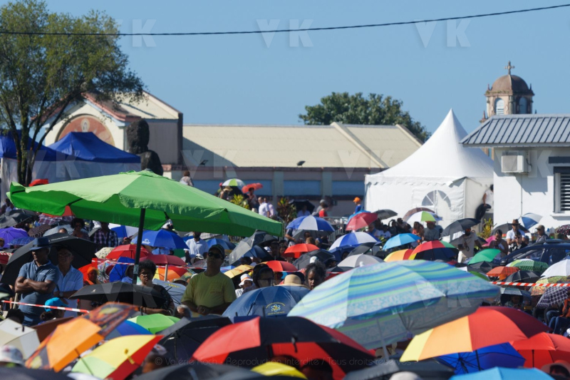 Messe de l'assomption a La Reunion. Mass of the Assumption in La Reunion.