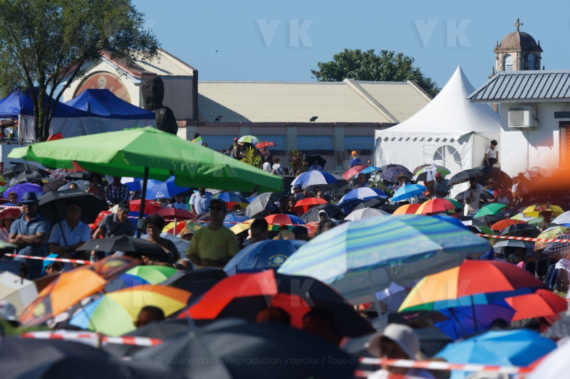 Messe de l'assomption a La Reunion. Mass of the Assumption in La Reunion.