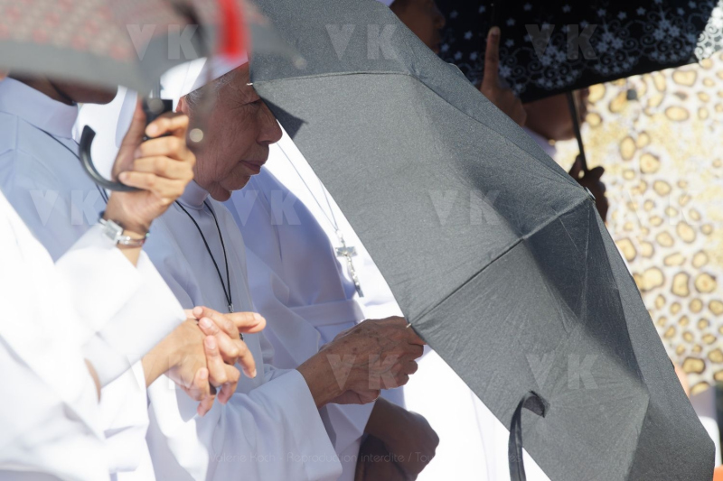 Messe de l'assomption a La Reunion. Mass of the Assumption in La Reunion.