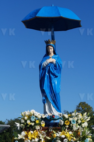 Messe de l'assomption a La Reunion. Mass of the Assumption in La Reunion.