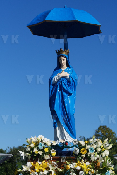 Messe de l'assomption a La Reunion. Mass of the Assumption in La Reunion.