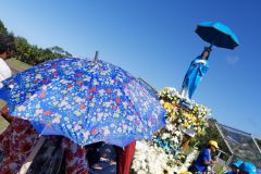 Messe de l'assomption a La Reunion. Mass of the Assumption in La Reunion.