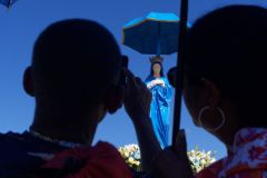 Messe de l'assomption a La Reunion. Mass of the Assumption in La Reunion.