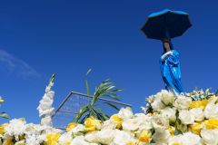 Messe de l'assomption a La Reunion. Mass of the Assumption in La Reunion.