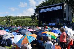 Messe de l'assomption a La Reunion. Mass of the Assumption in La Reunion.