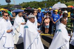 Messe de l'assomption a La Reunion. Mass of the Assumption in La Reunion.