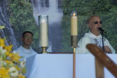 Messe de l'assomption a La Reunion. Mass of the Assumption in La Reunion.