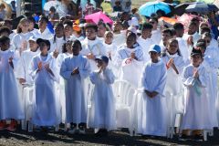 Messe de l'assomption a La Reunion. Mass of the Assumption in La Reunion.