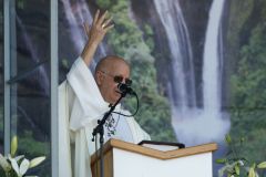 Messe de l'assomption a La Reunion. Mass of the Assumption in La Reunion.