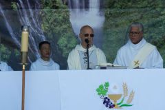 Messe de l'assomption a La Reunion. Mass of the Assumption in La Reunion.