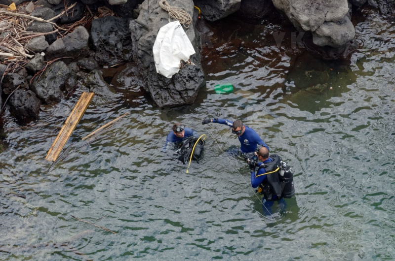 Recuperation d'armes en embouchure de riviere par la gendarmerie