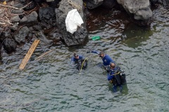 Recuperation d'armes en embouchure de riviere par la gendarmerie