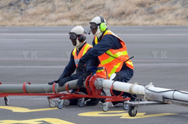 National capacity Securite Civile - Fight against forest fires at Pierrefonds Airport..Presentation of the plan to restore forests destroyed and the material (Pelicandrome, Dash8, vehicles)