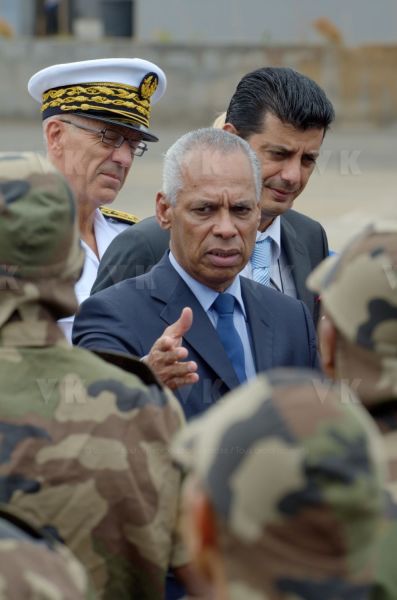 Inauguration of new buildings of RSMA's Staff (Régiment du Service Militaire Adapté de la Réunion - Reunion's Adapted Military Service Regiment) of Saint-Pierre, with Mr. Victorin Lurel, french Minister of ultramarine, and local authorities (Prefect Jean-Luc Marx and PS deputy Jean-Jacques Vlody).