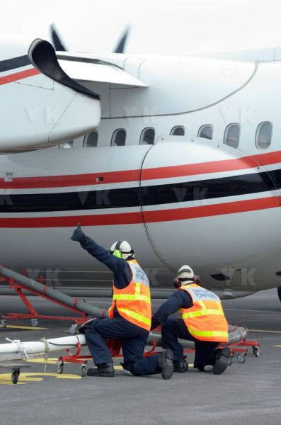 National capacity Securite Civile - Fight against forest fires at Pierrefonds Airport..Presentation of the plan to restore forests destroyed and the material (Pelicandrome, Dash8, vehicles)