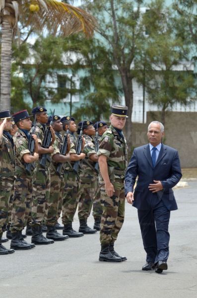 Inauguration of new buildings of RSMA's Staff (Régiment du Service Militaire Adapté de la Réunion - Reunion's Adapted Military Service Regiment) of Saint-Pierre, with Mr. Victorin Lurel, french Minister of ultramarine.