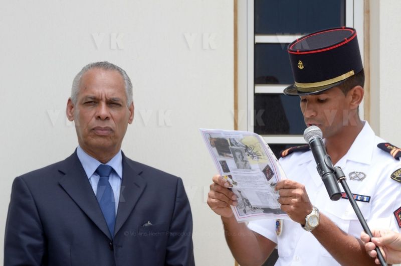 Inauguration of new buildings of RSMA's Staff (Régiment du Service Militaire Adapté de la Réunion - Reunion's Adapted Military Service Regiment) of Saint-Pierre, with Mr. Victorin Lurel, french Minister of ultramarine.