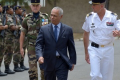 Inauguration of new buildings of RSMA's Staff at Saint-Pierre, with Mr. Victorin Lurel, french Minister of ultramarine, and Colonel Bernard Rey, Commander of the RSMA-R.