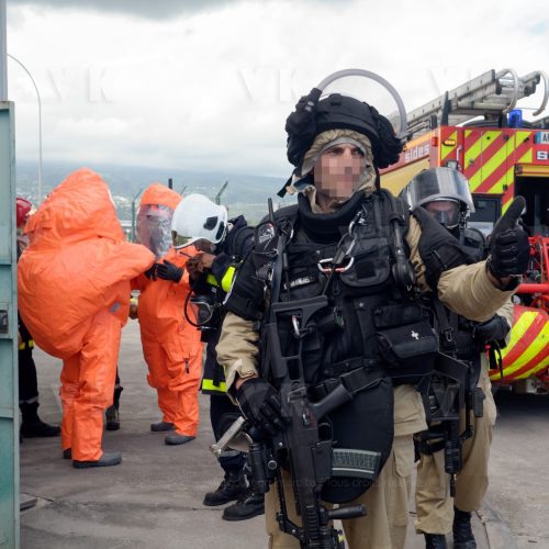 Risque NRBC : les gendarmes du GPI s'entrainent © Valérie Koch - Reproduction interdite / Tous droits réservés